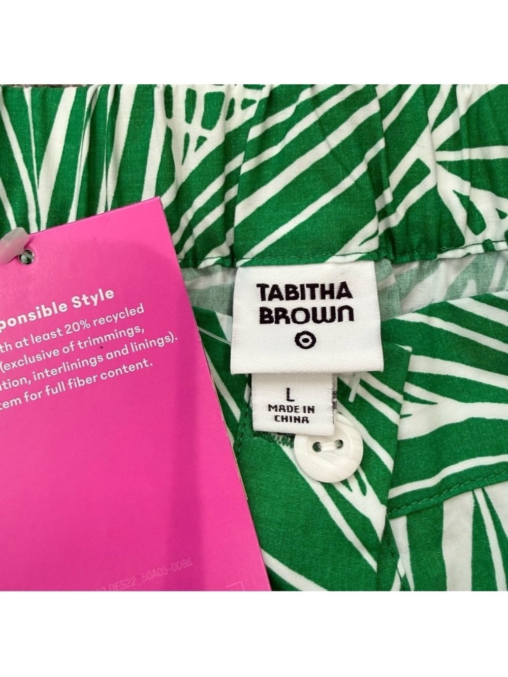 Tabitha Brown X Target Green & White Linear Floral Print Maxi Skirt Large NWT - Picture 7 of 10